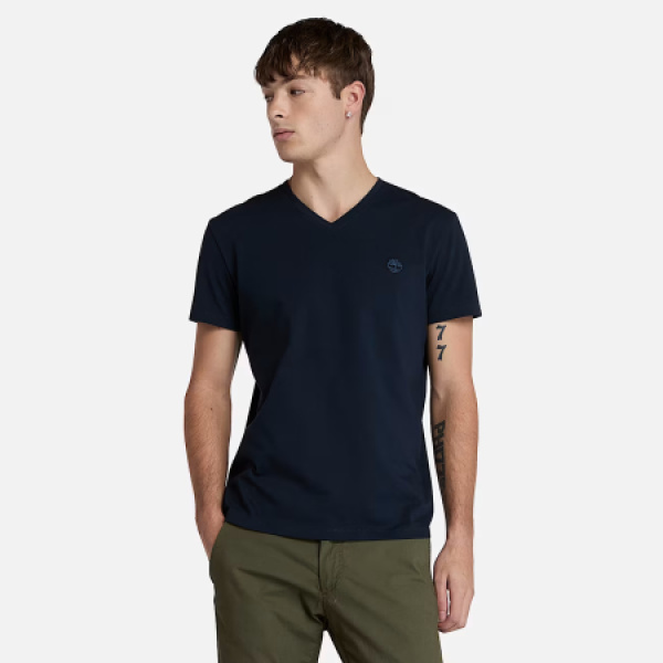 DUNSTAN RIVER V Neck Short Sleeve Tee DARK SAPPHIRE/DARK DENIM