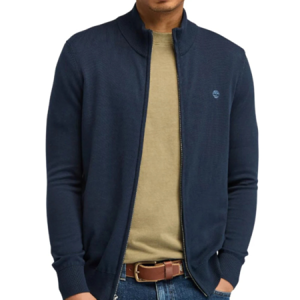 WILLIAMS RIVER Cotton YD Full Zip Sweater DARK SAPPHIRE/DARK DENIM