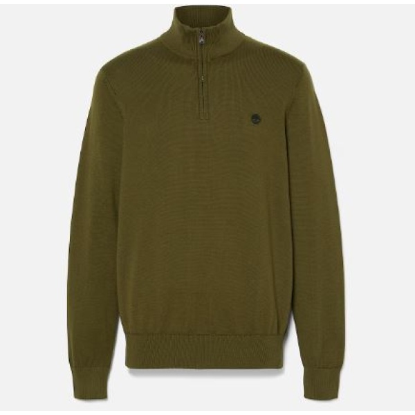 WILLIAMS RIVER Cotton YD 1/4 Zip Sweater DARK OLIVE - immagine 4